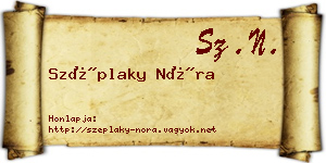 Széplaky Nóra névjegykártya